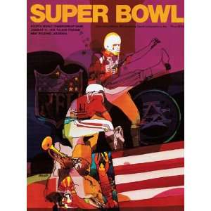  Canvas 36 x 48 Super Bowl IV Program Print  Details 1970 