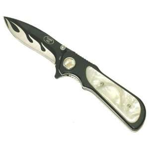  Assisted Opening Knife With White Pearl Handle Sports 