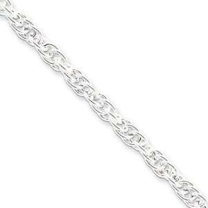    4mm, Sterling Silver, Hollow Loose Rope Chain, 8 inch Jewelry