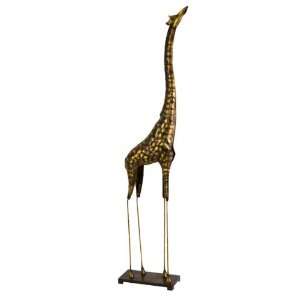 47 Decorative Antique Gold Metal Giraffe Statue 