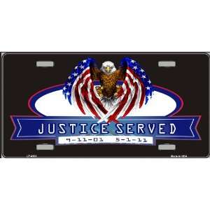  America Justice Served License Plate 