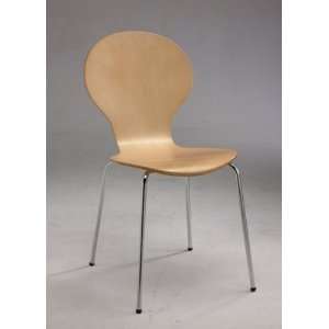  Modern Fashion Chair Set of 4 (Nature/Chrome) (33.86H x 