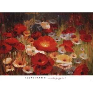   Meadow Poppies I   Poster by Lucas Santini (36 x 26)
