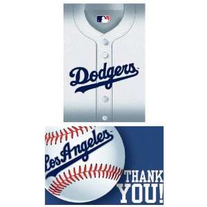 Lets Party By Amscan Los Angeles Dodgers Baseball   Invite & Thank You 