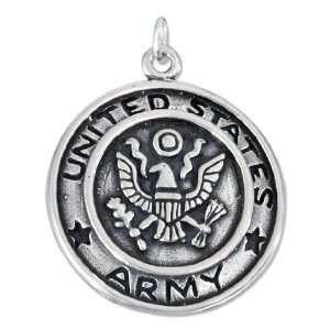  STERLING SILVER UNITED STATES ARMY MEDALLION CHARM 