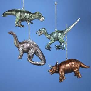  Club Pack of 12 Animal Planet Glittered Dinosaur Christmas 