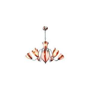  Luce 18 2007 Amore Eclipse 6+1 Light Single Tier Chandelier in Red 