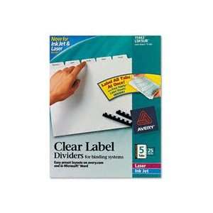  Avery Index Maker Clear Label Divider   White   AVE11443 