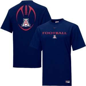  Nike Arizona Wildcats Navy Blue Football Team Issue T 