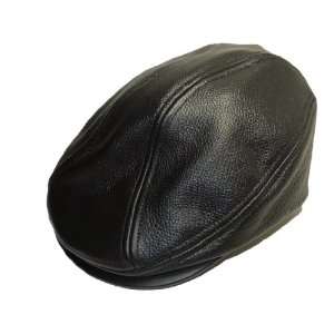   Black Genuine Leather Driving Cap Classic MADE IN USA 