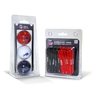  Buffalo Bills NFL 3 Ball Pack and 50 Tee Pack