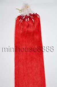 100S 20 Loop/Micro Ring Hair Extension RED, 50g  