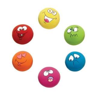  Dog Puppy Toy SMALL Squeaky Funny Face Balls 2 Squeaker Toys  