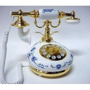    Blue Willow Style Porcelain French Telephone