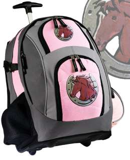 Cute Horse ROLLING BACKPACKS School Bags with Wheels BEST HORSE GIFTS 