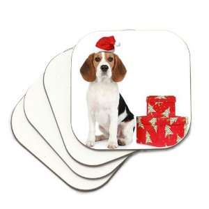  Beagle Set of 4 Christmas Coasters