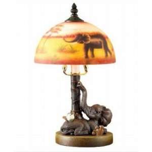  Elephant Glass Shade Lamp CT 37175