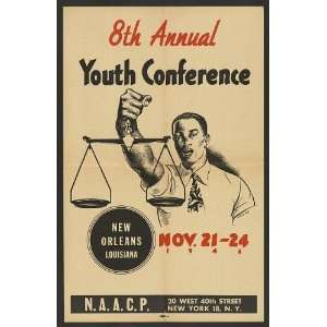  8th annual youth conference,NAACP,poster,New Orleans 