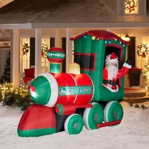   Christmas 9 Long Train Airblown Inflatable by Gemmy Patio, Lawn