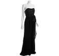 Badgley Mischka Platinum Label black sequin bodice strapless gown 