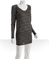  bcbgeneration grey knit long sleeve twist dress 