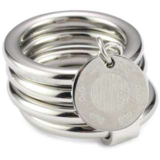 Womens Flutter Stainless Steel coin logo Ring Size 6.5 