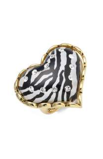 Betsey Johnson Zebra Heart Ring  