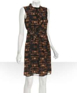 Elie Tahari copper abstract print wool Mika dress   up to 70 