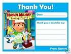 Set of 10 Handy Manny Personaliz​ed Thank You Cards