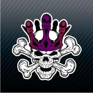  Skull Crossbones King Crown Car Trucks Sticker Decal 