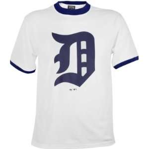  Detroit Tigers Cooperstown Throwback Logo Ringer T Shirt 