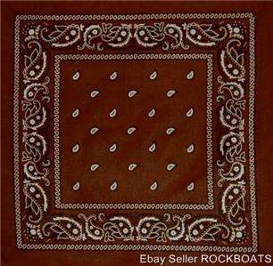 BANDANA Red Black Blue Green Pink white paisley solid  