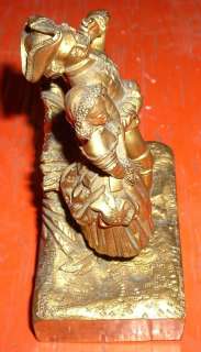 VINTAGE Man and Woman figures Statue, Brass   c. 1800s  