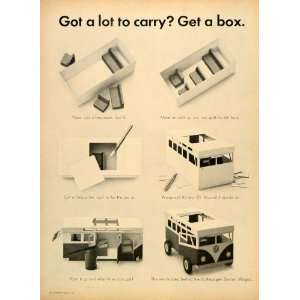   Station Wagon Cardboard Bus Box   Original Print Ad