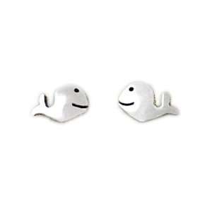   Silver Whale Post Earrings Far Fetched Whimsical Jewelry Jewelry