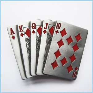  Western New Fashion Poker Cards Belt Buckle CS 012RD 