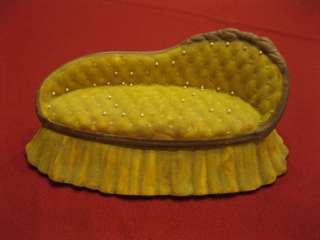   Victorian Fainting Sofa Ceramic Pottery Couch Trinket box rare  