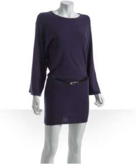 Wyatt purple gem cashmere belted dress  