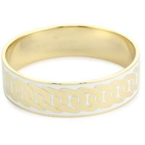   York Putting on the Ritz Gold & Cream Idiom Bangle Bracelet Jewelry