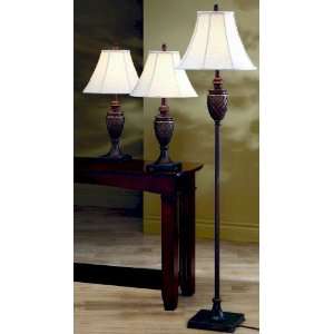   Floor Lamp And Two Table Lamps In Finish. (Item# Vista Furniture