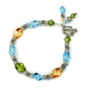  Olive, Aqua and Brandy Crystal Bracelet Jewelry