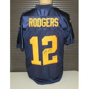  Aaron Rodgers Autographed Authentic Reebok Throwback Jersey 