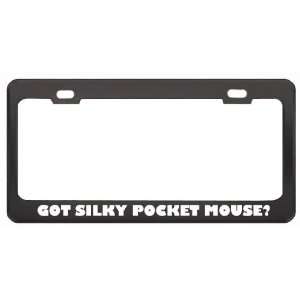Got Silky Pocket Mouse? Animals Pets Black Metal License Plate Frame 