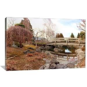 Japanese Garden in Winter   Gallery Wrapped Canvas   Museum Quality 