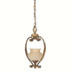   Ceiling Mount Light/Chain Drop Pendant, Brelee with Cloudy Umber Glass