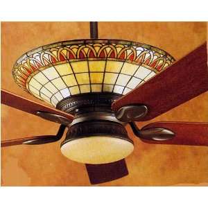  Tiffany Style Ceiling Fan Bronze With Five Blades