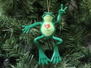 Peace Frogs Christmas Ornament Love  