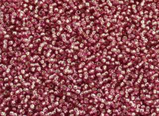 15/0 Toho Seed Beads Light Raspberry Silver Lined #2218  