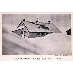  1942 Halftone Print Alaska Winter Barrow House Station 