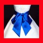 FORMAL ROYAL BLUE WEDDING FLOWER GIRL DRESS SASH BOW  